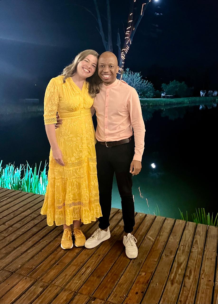 Njabulo and Uma dressed for an evening together