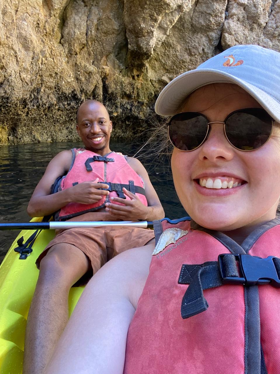 Njabulo and Uma kayaking together