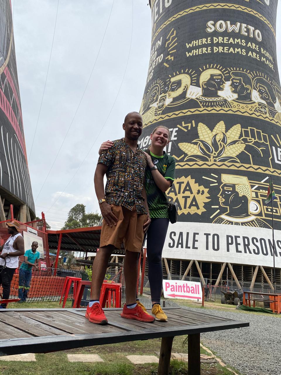 Njabulo and Uma together at the Soweto Towers